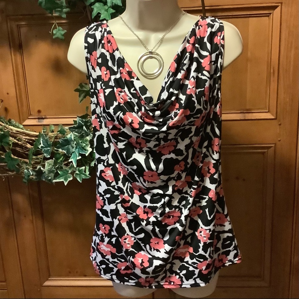 ☀️☀️GNW soft knit sleeveless draped neckline Top Tank Large